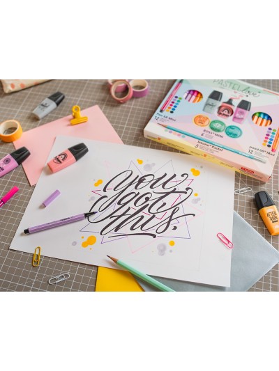 Set stabilo pastel love mini world pen 68 / point 88 / boss / swano 35 unidades surtidas