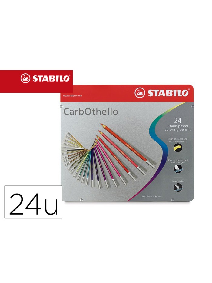 Lapices de colores stabilo acuarelables carbothello arty estuche metalico de 24 colores surtidos Lapices de colores stabilo acuarelables carbothello arty estuche metalico de 24 colores surtidos