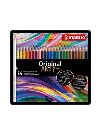 Lapices de colores stabilo acuarelables original arty estuche metalico de 24 colores surtidos