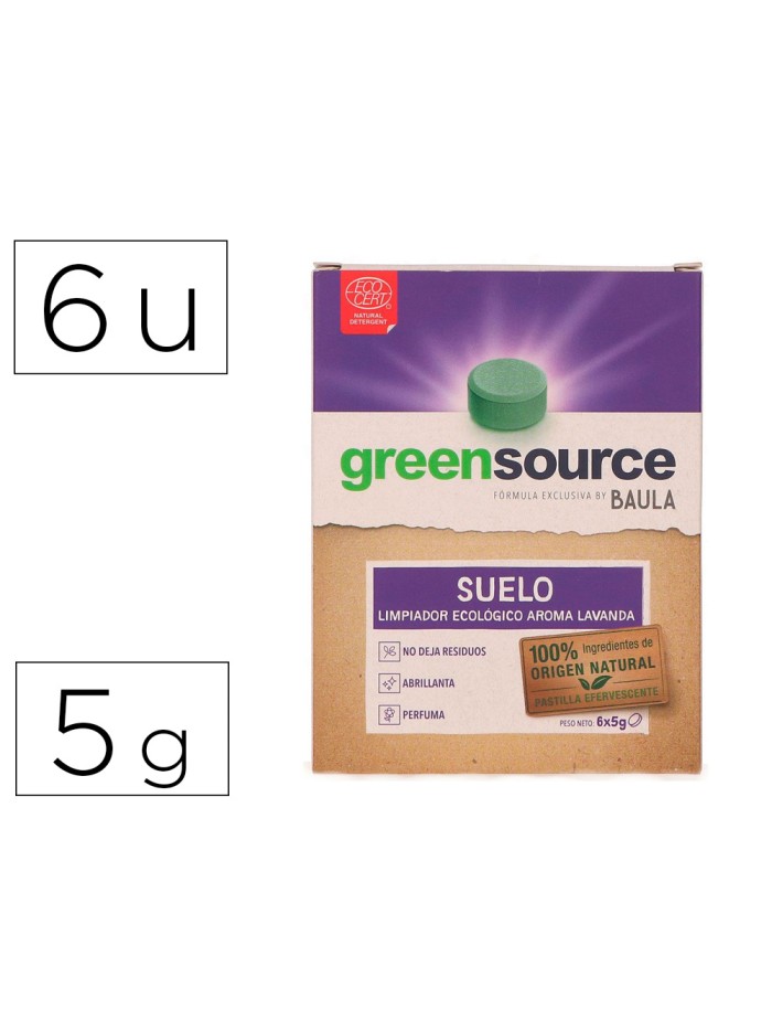 Limpiador de suelos bunzl greensource ecologico pastilla de 5 gr paquete de 6 unidades Limpiador de suelos bunzl greensource ecologico pastilla de 5 gr paquete de 6 unidades