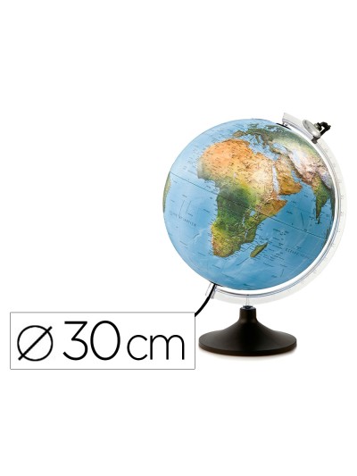 Globo terraqueo nova rico con luz uranio relieve base y meridiano con lupa diametro 30 cm
