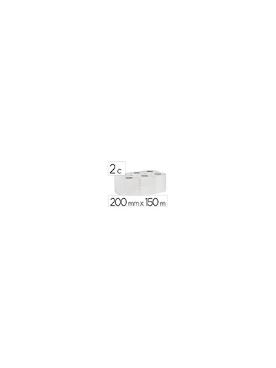 Papel secamanos bunzl greensource 2 capas celulosa blanca 200 mm x 150 mt paquete de 6 rollos