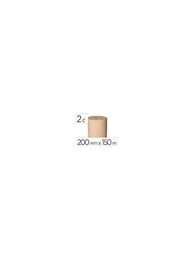 Papel secamanos bunzl greensource nature 2 capas celulosa reciclada kraft 200 mm x 150 mt paquete de 6