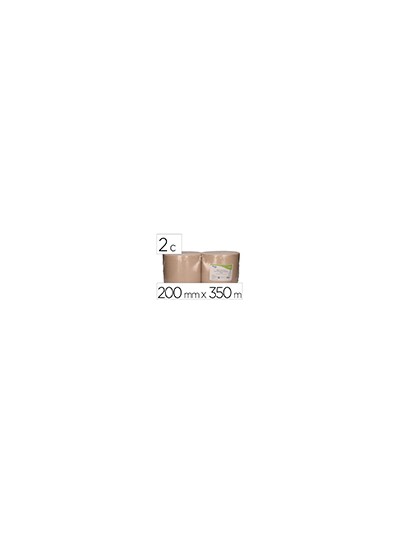 Papel secamanos bunzl greensource nature 2 capas celulosa reciclada kraft 200 mm x 350 mt paquete de 2