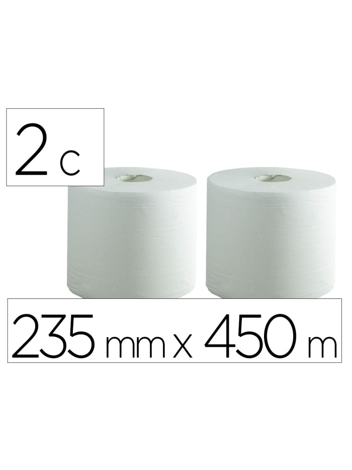 Papel secamanos bunzl greensource air laid 2 capas celulosa blanca 235 mm x 450 mt paquete de 2 rollos Papel secamanos bunzl greensource air laid 2 capas celulosa blanca 235 mm x 450 mt paquete de 2 rollos