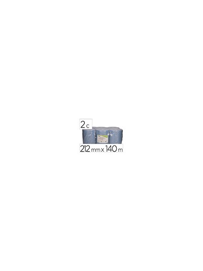 Papel secamanos bunzl 2 capas greensource celulosa reciclada azul 212mm x 140mt sistema autocorte paquete de 6 rollos