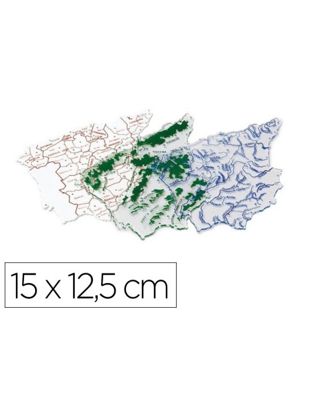 Plantilla faibo mapa españa 15x12,5 cm bolsa de 3 unidades 100% reciclable