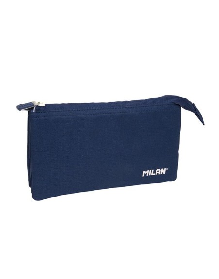 Bolso escolar portatodo milan 1918 collection 3 cremalleras y 5 compartimentos azul marino 215x35x125 mm