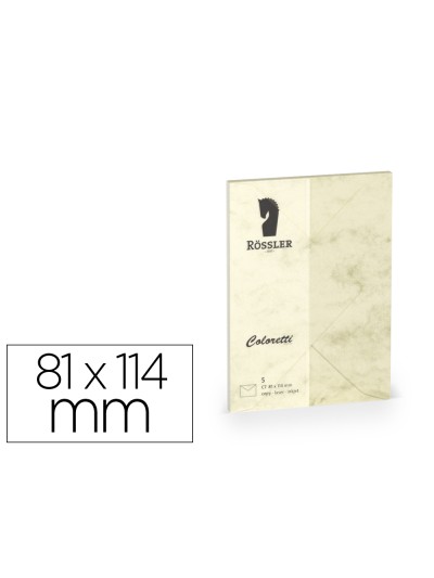 Sobre rossler coloretti c7 color marmol crema 81x114 mm pack de 5 unidades