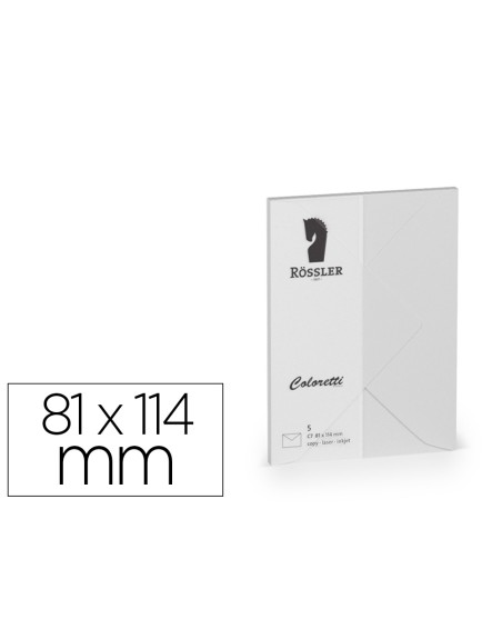 Sobre rossler coloretti c7 color gris claro 81x114 mm pack de 5 unidades