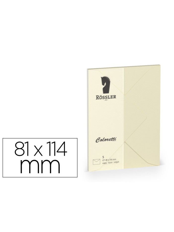 Sobre rossler coloretti c7 color crema 81x114 mm pack de 5 unidades Sobre rossler coloretti c7 color crema 81x114 mm pack de 5 unidades