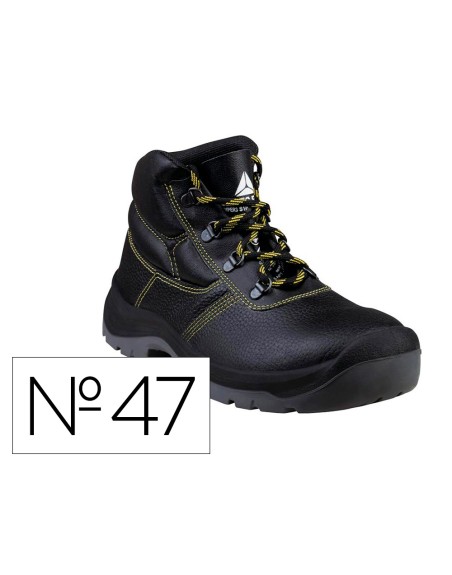 Botas deltaplus de seguridad piel crupon pigmentada suela pu bi-densidad color negro talla 47