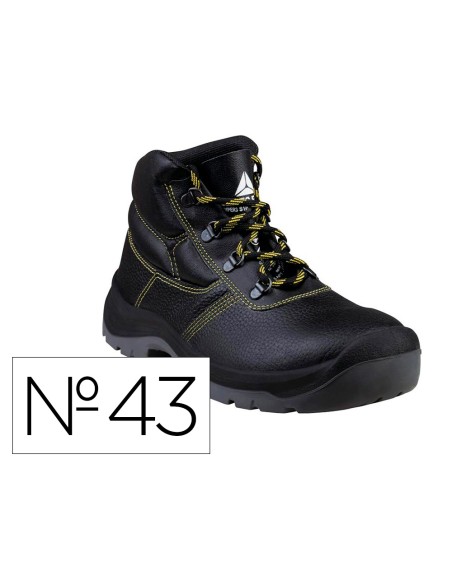 Botas deltaplus de seguridad piel crupon pigmentada suela pu bi-densidad color negro talla 43