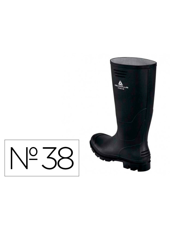 Botas deltaplus de seguridad stone pvc negro suela de tacos talla 38 Botas deltaplus de seguridad stone pvc negro suela de tacos talla 38