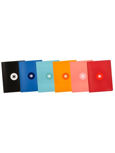 Libreta antartik a5+ plus cosida 48 hojas 90g/m2 rayado horizontal con margen 6 colores surtidos