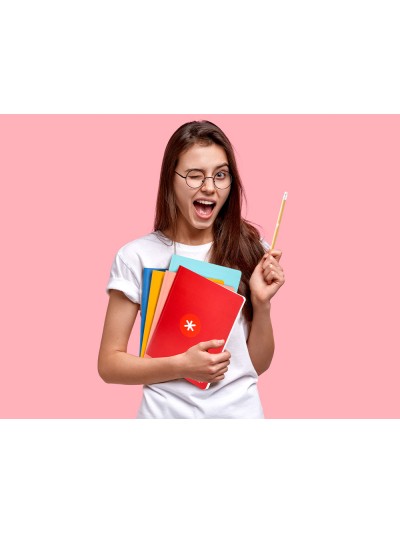 Libreta antartik a5+ plus cosida 48 hojas 90g/m2 rayado horizontal con margen 6 colores surtidos