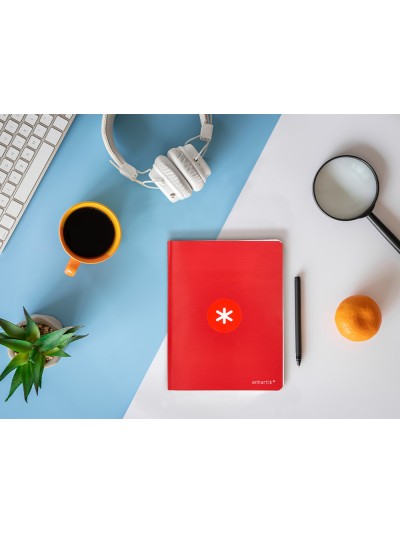Libreta antartik a5+ plus cosida 48 hojas 90g/m2 rayado horizontal con margen 6 colores surtidos