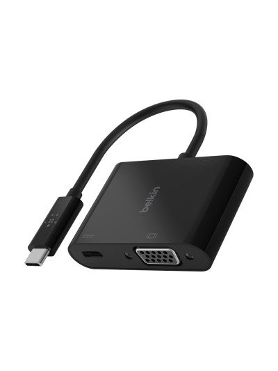 Adaptador belkin avc001btbk usb-c a vga + carga color negro