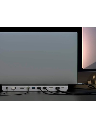 Hub belkin inc004btsgy multipuerto usb-c / hdmi / vga / usb-a / usb-c / ethernet / jack 3,5 mm color