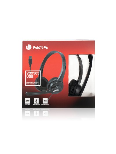 Auricular ngs vox 505 microfono y control de volumen diadema ajustable