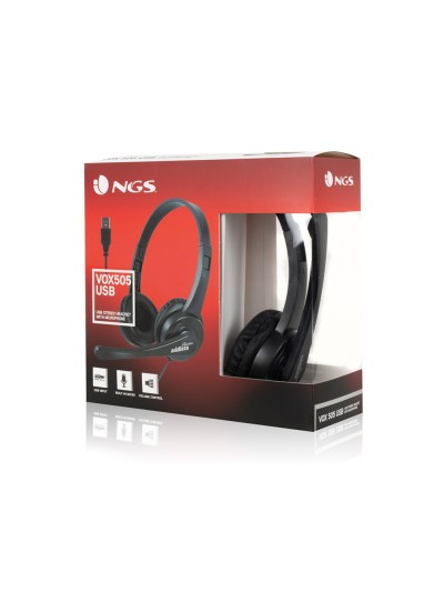 Auricular ngs vox 505 microfono y control de volumen diadema ajustable