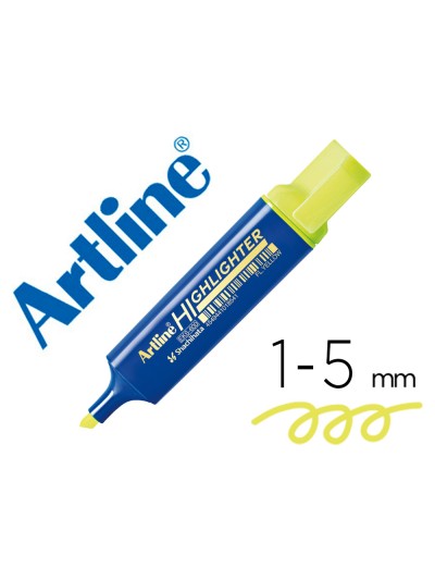 Rotulador artline fluorescente eks-600 amarillo punta biselada