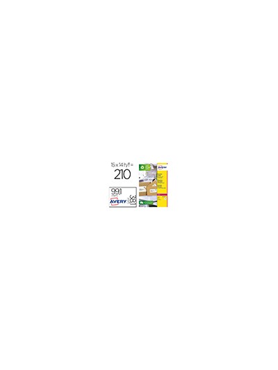 Etiqueta adhesiva avery blanca permanente reciclada 100% laser 99,1x38,1 mm caja de 210 unidades