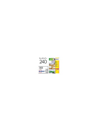 Etiqueta adhesiva avery blanca permanente reciclada 100% laser 99,1x33,9 mm caja de 240 unidades