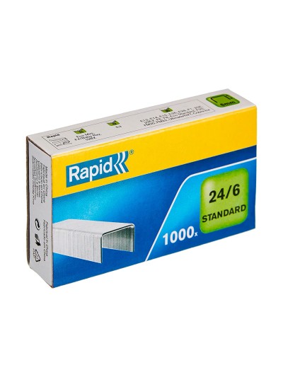 Grapas rapid 24/6 mm galvanizada caja de 1000 unidades
