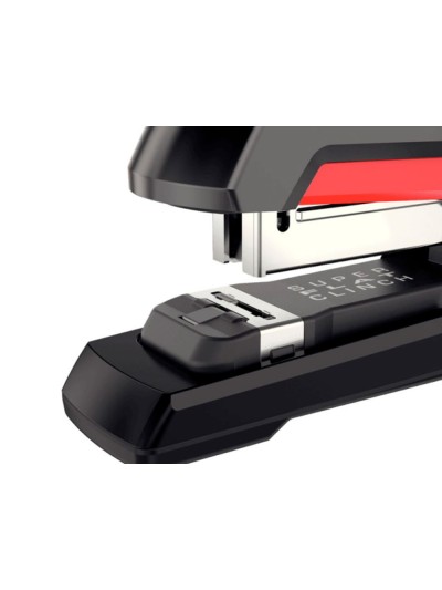 Grapadora rapid supreme s50 plastico capacidad de grapado 50 hojas usa grapas 24/6-8+ y 26/6-8+ color negro/rojo