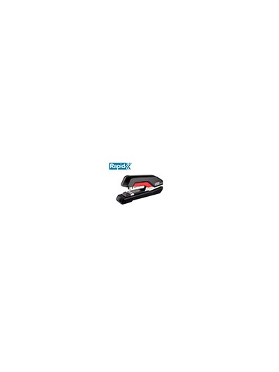 Grapadora rapid s27 fullstrip plastico capacidad de grapado 30 hojas usa grapas 24/6 y 26/6 color negro/rojo