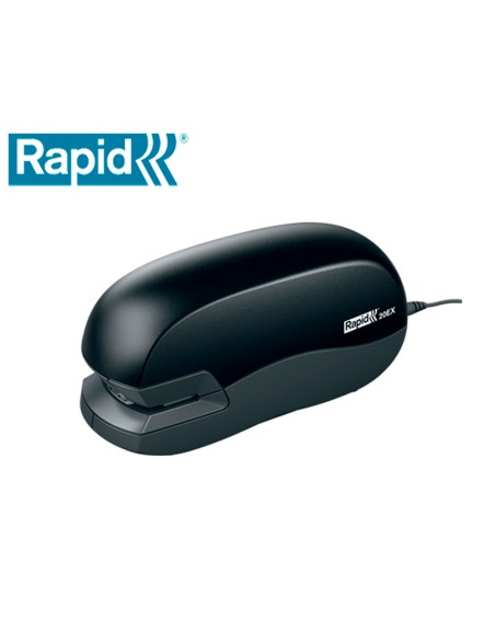 Grapadora rapid electrica 20ex fixativ capacidad de grapado 20 hojas usa grapas 24/6 y 26/6 color negro