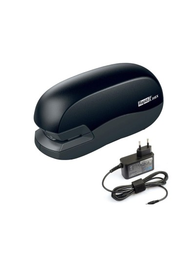 Grapadora rapid electrica 20ex fixativ capacidad de grapado 20 hojas usa grapas 24/6 y 26/6 color negro