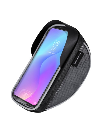 Soporte funda de movil para bicicleta phoenix hasta 6 pulgadas resistente al agua compartimento para guardar cosas triple velcro
