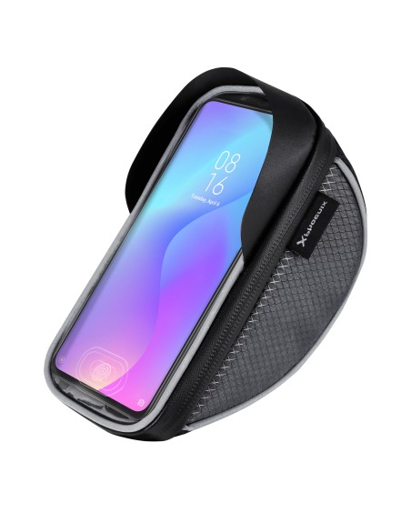 Soporte funda de movil para bicicleta phoenix hasta 6 pulgadas resistente al agua compartimento para guardar cosas triple velcro