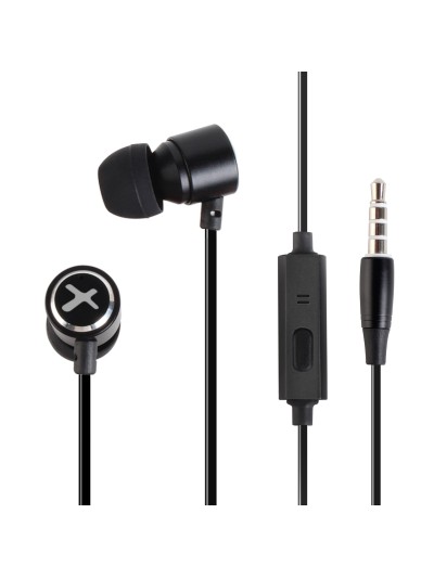 Auriculares phoenix de botón con microfono manos libres colgar y descolgar en cable conector jack 3.5 color negro