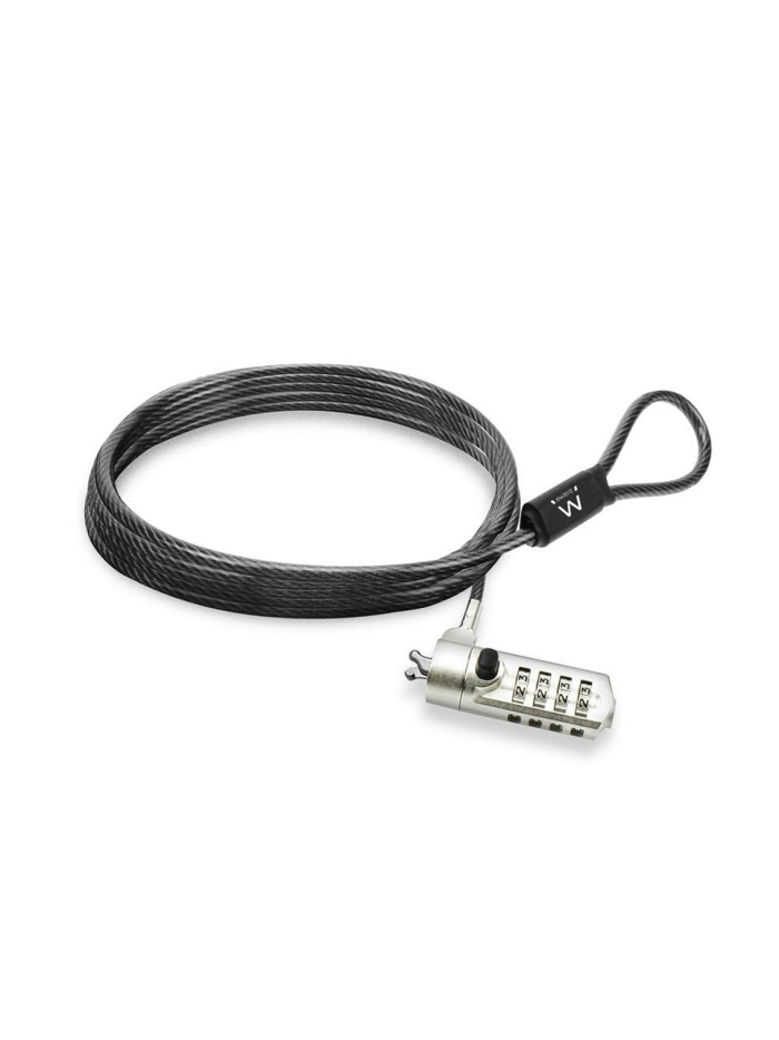 Cable de seguridad con candado ewent ew1243 para portatil con combinacion de numeros Cable de seguridad con candado ewent ew1243 para portatil con combinacion de numeros