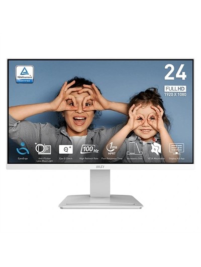 Monitor msi 23.8 pulgadas ips mp2412w fhd 100h hdmi dp blanco