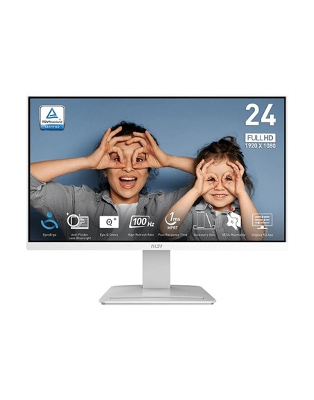 Monitor msi 23.8 pulgadas ips mp2412w fhd 100h hdmi dp blanco