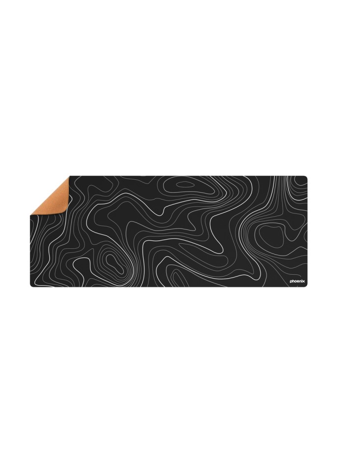Alfombrilla phoenix stratos para ratón escritorio negra 90 x 40 cm con base de corcho y superficie cuero pu Alfombrilla phoenix stratos para ratón escritorio negra 90 x 40 cm con base de corcho y superficie cuero pu