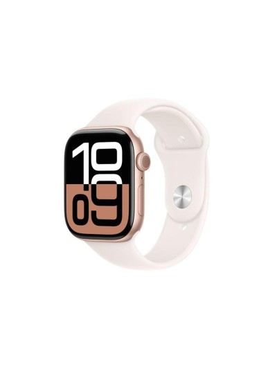 Smartwatch apple watch series 10 gps 46mm rose gold case light blush sport band s - m
