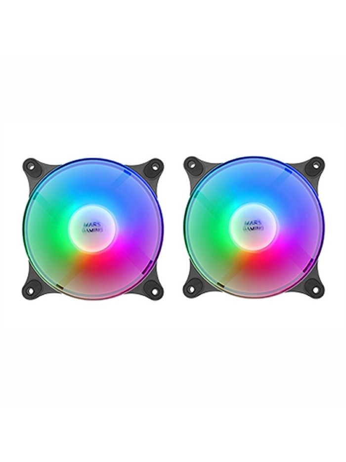 Kit de ventiladores mars gaming mfduob 2 x 120mm frgb negro Kit de ventiladores mars gaming mfduob 2 x 120mm frgb negro