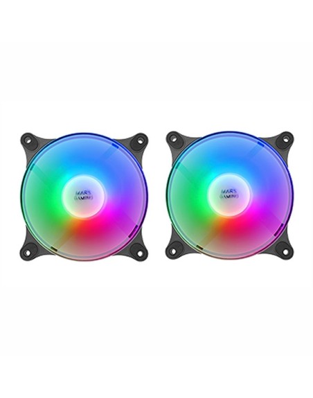 Kit de ventiladores mars gaming mfduob 2 x 120mm frgb negro