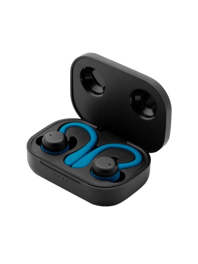 Auriculares deportivos phoenix spartan bluetooth 5.3 manos libres accesorios intercambiables detalles en azul