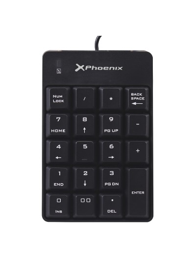 Teclado numerico con cable usb negro
