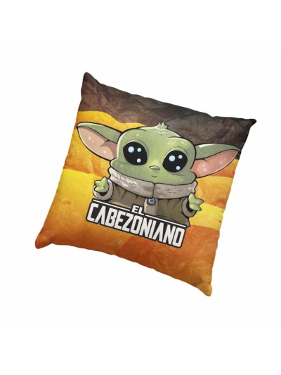 Cojin cuadrado sd toys star wars el mandaloriano cabezoniano baby yoda envasado vacio