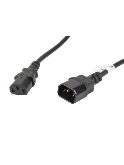 Cable alargador lanberg alimentacion cpu iec320 c13 h - iec320 c14 m vde 5m