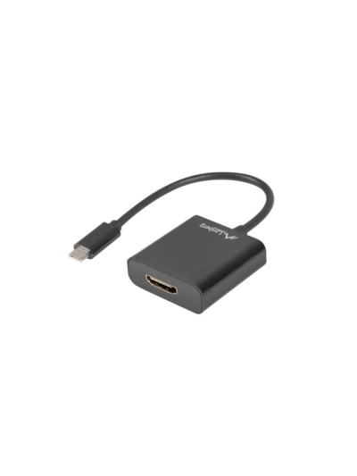 Adaptador usb lanberg usb tipo c macho 3.1 a hdmi hembra 15cm displayport alt mode negro