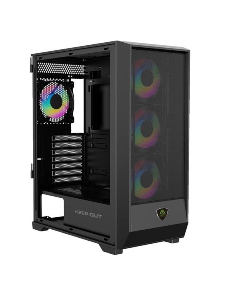 Caja ordenador gaming keep out xc - 501 mesh atx argb cristal templado negro