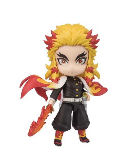 Figura tamashii nations demon slayer kimetsu no yaiba kyojuro rengoku flame breathing mugen train figuarts mini